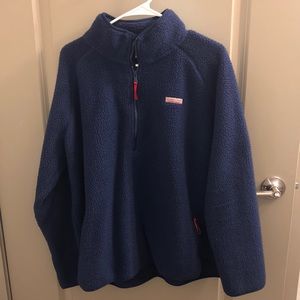 Vineyard Vines womens pullover 1/4 zip sweatshirt navy size XL